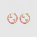 18K Double Gucci Pink Hollow Earrings